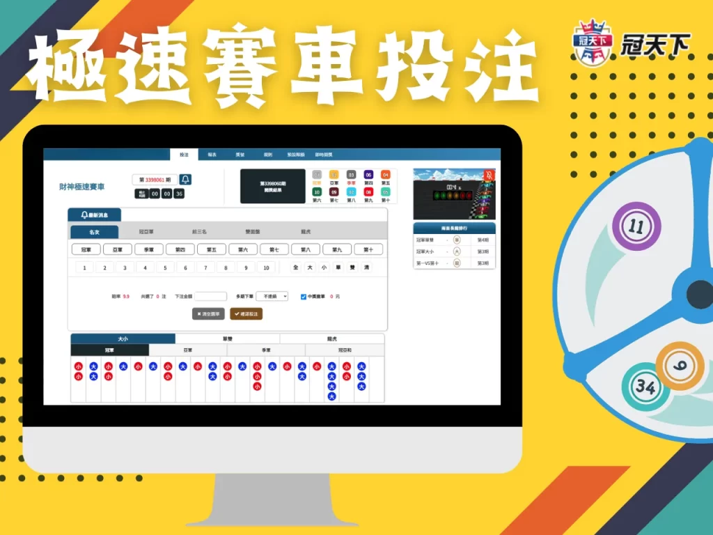 線上彩票投注 博弈遊戲推薦 賽車彩票玩法