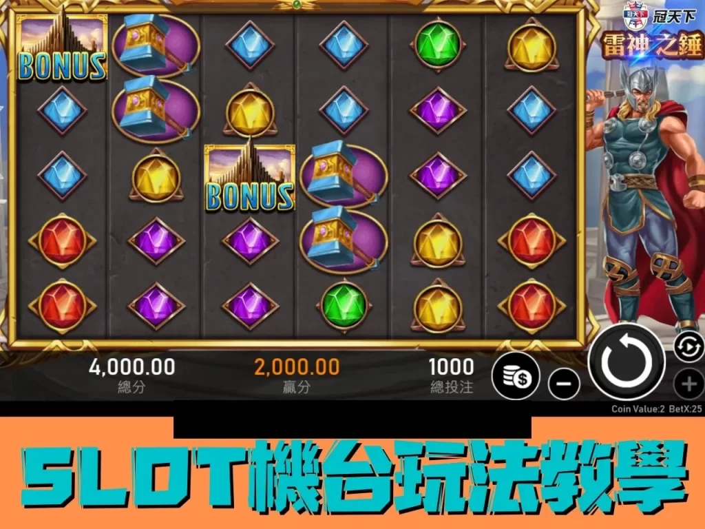 SLOT機台玩法 SLOT機台賠率 SLOT機台圖示